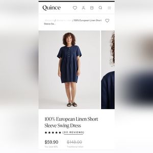 Quince navy linen dress